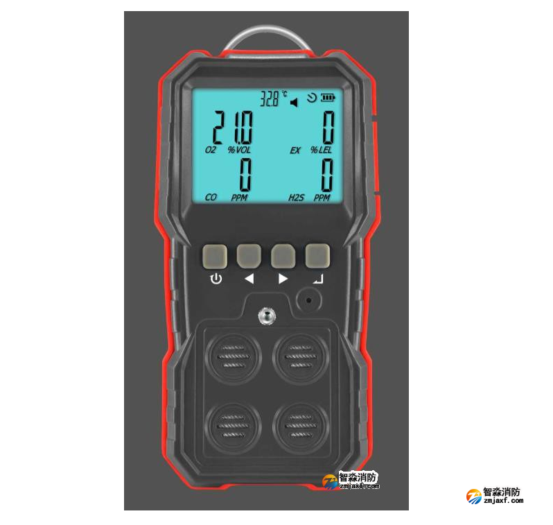 消防检测设备-智淼便携式可燃气体检测仪（四合一）操作使用视频