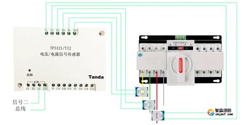 TP3121/TI2电压/电流信号传感器接线图(电流部分) TP3121/TI2电压/电流信号传感器接线图(电流部分)